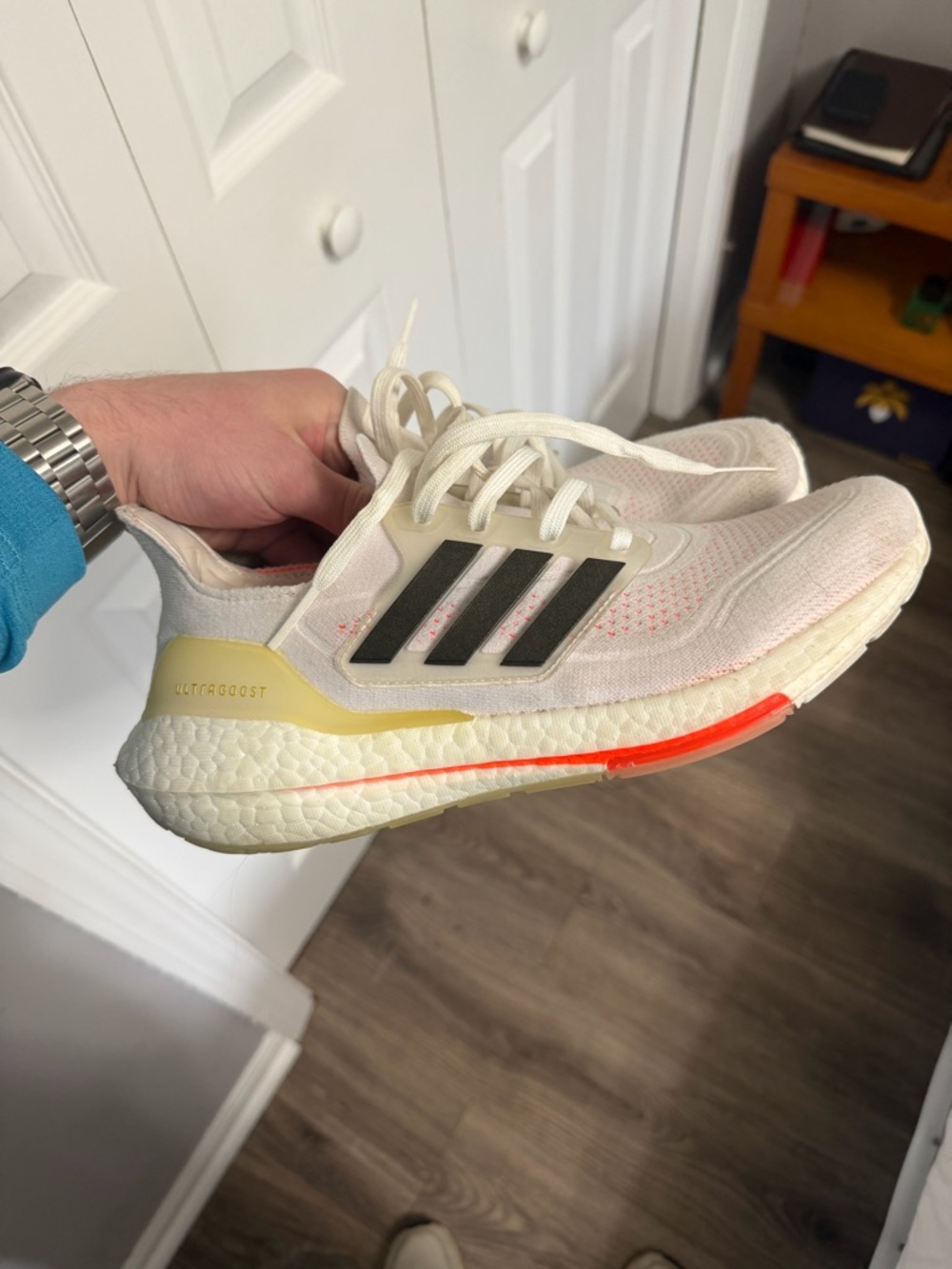 Adidas Ultra Boost 21 “Tokyo” Running Shoes White/Orange Women’s Size 9